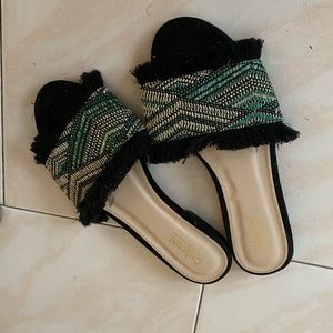 Black stylish sandals slippers